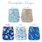 Preview: Blümchen diaper cover OneSize (3,5-16kg) Snap watercolor collection